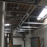 Vertical drop built in Food Prep area using waterproof vinyl sheetrock Ceiling Tile